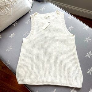 NWT Anthropologie white sweater tank size S